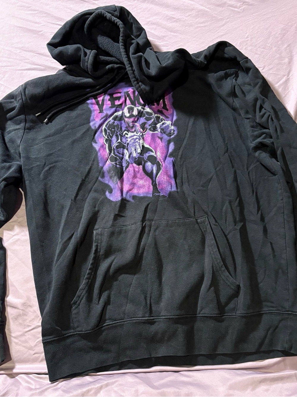 Marvel Black Hoodie with Purple Venom Graphic